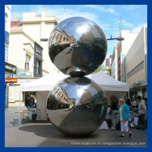 Escultura de esfera de aço inoxidável de polimento de espelho